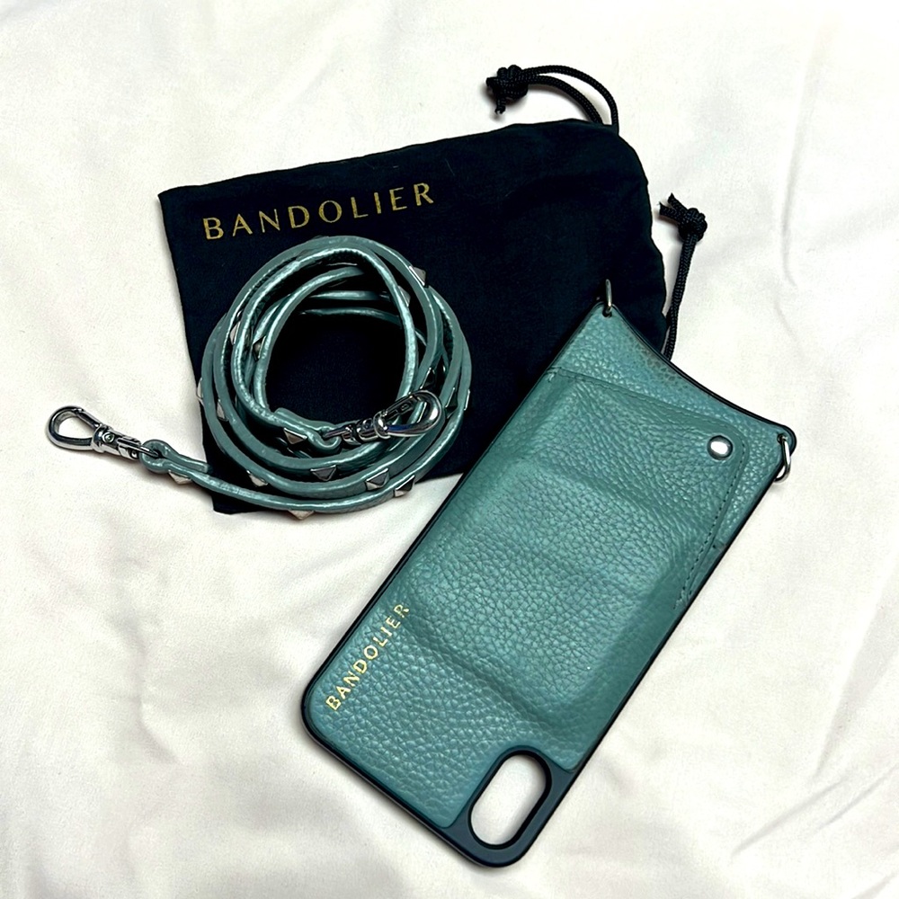Slate blue cross body Bandolier,  Apple IPhone XS Max , gently used.